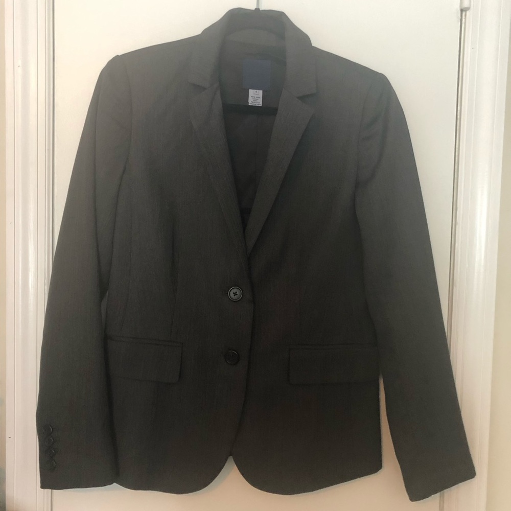 Jcrew blazer - 100% wool - sz 4 - gray herringbone